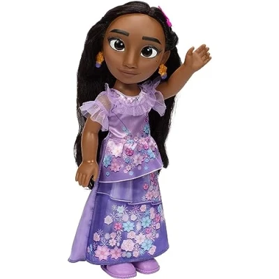 Image of Disney Encanto Isabela Toddler Doll, 14 / 35cm Articulated Doll Features Iconic Dress, Shoes, Earrings, Flower Hair Clip and Long Flowing For Added Play, Ideal Ages 3+