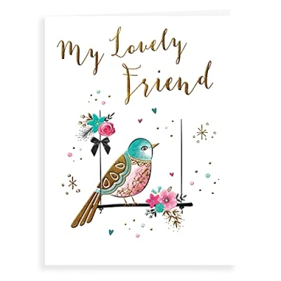 Image of Piccadilly Greetings Luxury Beautiful Contemporary Birthday Card Lovely Friend 8 x 6 inches Koko Designs