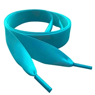 Image of My Ribbon Laces Jade Green 142cm/ 56&quot; Flat Satin Shoelaces for Trainers, Shoes, Boots Shoe