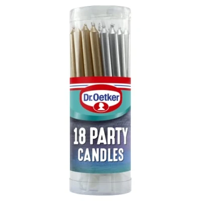 Image of Dr Oetker Party Candles, 18 units, 30g, Assorted Color (Packing May Vary)