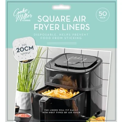 Image of Gem Imports Air Fryer Liners Disposable Non Stick Parchment Paper for Most Fryers (20 cm Square 50 Pack), KIT 7761
