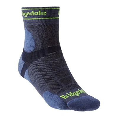 Image of Bridgedale TRAIL RUN Ultralight T2 Merino Sport 3/4 Crew Men&#039;s X Large Blue