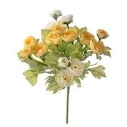 Image of Floralsilk Artificial Ranunculus Bush Yellow/Cream