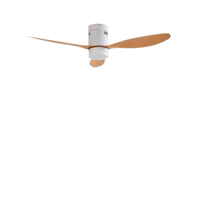 Image of Lucande LED ceiling fan Kayu, white, DC, quiet, 132 cm