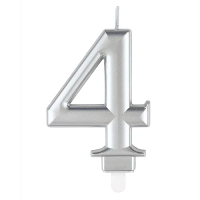 Image of Unique 19594 Birthday Candle 8 cm Metallic Silver Colour 1 Count (Pack of 1)