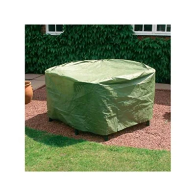 Image of Garden Mile® patio Set Cover Waterproof Tough UV Treated Woven PE Fabric with Tie Down Cord Fits both round or rectangular sets