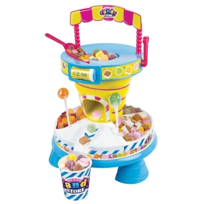 Image of Casdon Pick &amp; Mix Candy Store Interactive Sweet Shop Set For Children 3+ Rotating Price Wheel, Play Money Real Sweets Included!