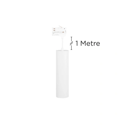 Image of Accentplus 235mm Dia 65mm GU10 Circuit Track Mounted Suspended Pendant White Integral LED
