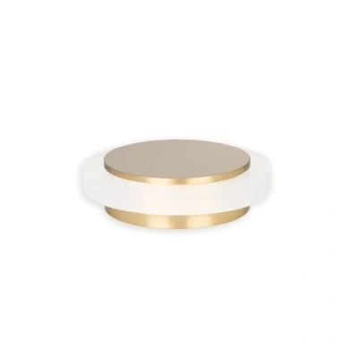 Image of EVI Herrajes Door Stop 1.77&quot; X 0.55&quot; Adhesive Installation Brass Satin Matte Finish White Natural Silicone Rubber Mod. I 203X12BMT
