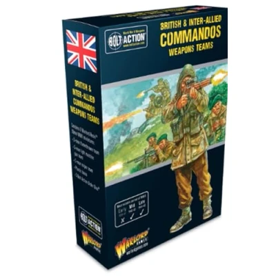 Image of Warlord Games British &amp; Inter Allied Commandos Weapons Teams 28mm Scale Miniatures for Bolt Action Highly Detailed World War 2 Table top Wargaming