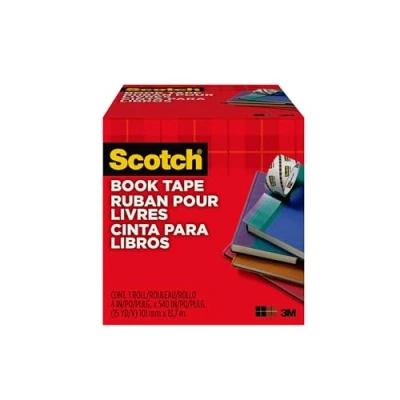 Image of Scotch Book Tape, 4 in x 540 in, Excellent for Repairing, Reinforcing Protecting, and Covering (845 400)