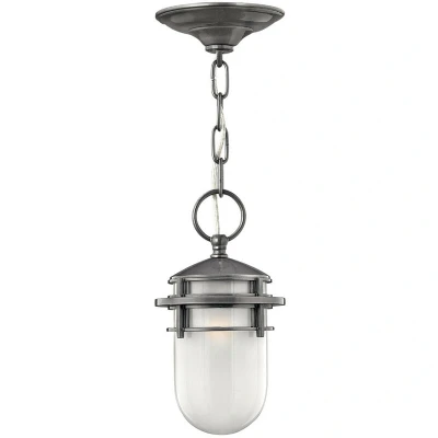 Image of Reef 1 Light Outdoor Ceiling Chain Lantern Hematite, E27