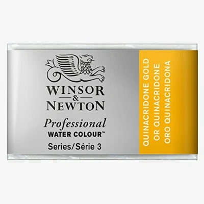 Image of Winsor &amp; Newton Professional Water Colour Paint Whole Pan, Quinacridone Gold