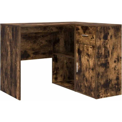 Image of vidaXL Corner Desk Smoked Oak 102x88x75 cm Engineered Wood