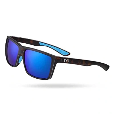 Image of TYR Men&#039;s Ventura Sport HTS Sunglasses Polarized Rectangular, Blue/Tortoise, One Size