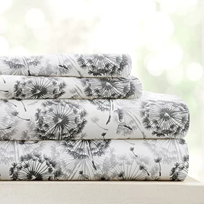 Image of Linen Market 3 Piece Sheet Set Make A Wish Patterned, Twin, Gray
