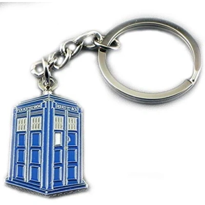 Image of Metal Enamel Keyring Doctor Dr. Who Tardis Police Box