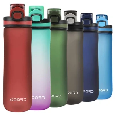 Image of Opard Sports Water Bottle, 600ml BPA Free Non Toxic Tritan Plastic Drinking Bottle with Leak Proof Flip Top Lid for Gym Yoga Fitness Camping