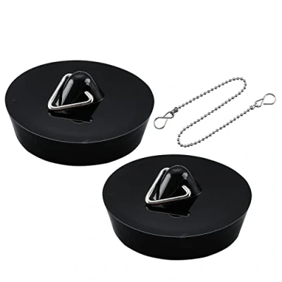Image of Frap Drain Plug, Pack of 2 Sink Plugs, Diameter 45.5 to 42 mm, Bath Plug with 35 cm Chain, Closure, for Sink, Kitchen