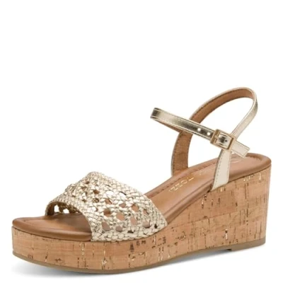 Image of Marco Tozzi Wedge sandals, Women&#039;s, Size: 380, Gold shoes