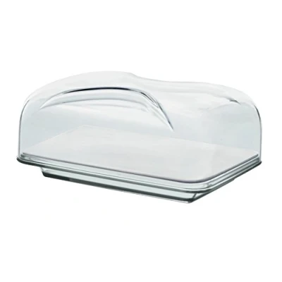 Image of Guzzini Gocce, Rectangular Cheese Dish Set Transparent, 25,5 x 18 h11,5 cm 27010065
