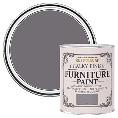 Image of Rust Oleum Purple Upcycled Furniture Paint in Chalky Finish Iris 750ml