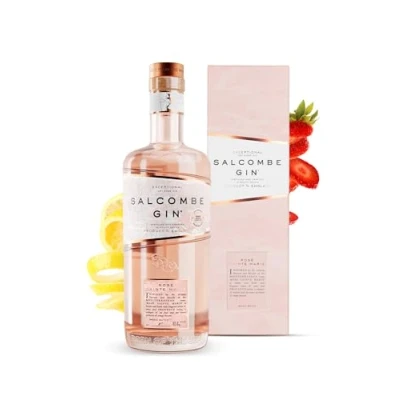 Image of Salcombe Gin ‘Rosé Sainte Marie’ 70cl + Premium GIFT BOX 41.4% ABV Mediterranean Rosé Dry Fresh Strawberry &amp; Lemon Distilled Crafted in Salcombe, South Devon