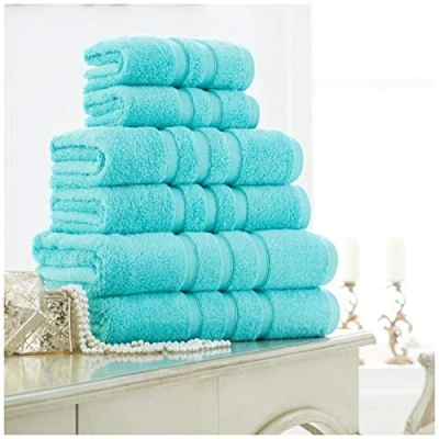 Image of GAVENO CAVAILIA Luxury 4Pk Zero Twist hand Set, 100% Cotton Soft &amp; Cosy Super Absorbent Bathroom Towels, Aqua, Turquoise, towel