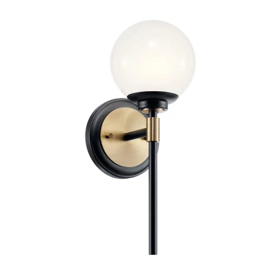 Image of Kichler Benno Bathroom Wall Lamp Contemporary Black, Champagne Bronze 3000K IP44 1x G9