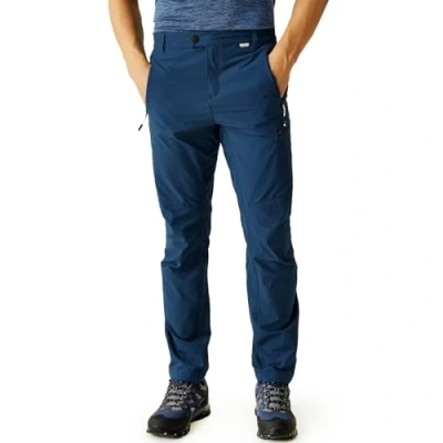 Image of Regatta Mens Highton Water Repellent UPF 40+ Walking Hiking Trousers Denim 42