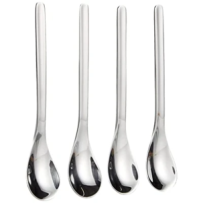 Image of Villeroy &amp; Boch 1264469595 Coffee Passion Espresso Spoon, Set of 4, Stainless Steel, Porcelain, Silver,11.00 x 3.00 2.00 cm