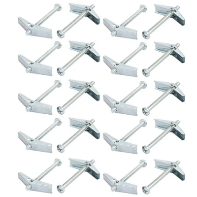 Image of Sourcingmap M4 x 50mm Male Thread Spring Loaded Hollow Wall Round Head Toggle Bolt 20pcs