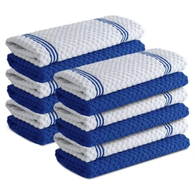 Image of Infinitee Xclusives Premium Kitchen Towels [Pack of 12] 100% Cotton Hand (15 x 25 Inches) Dish for Mighty Blue