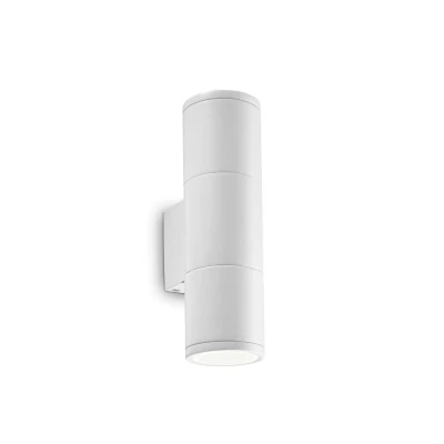 Image of Gun 2 Light Outdoor Small Up Down Wall White, Oyster IP44, GU10