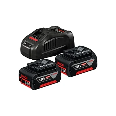 Image of Bosch Professional 18V System battery starter set (2 x 5.0 Ah battery, quick charger, in carton)