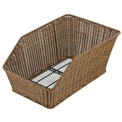 Image of Prophete Unisex Adult School Bag Basket XXL, Fixed On Pannier Rack, Brown Bicycle Basket, One Size