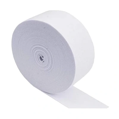 Image of LIMIKPH 5 Metres Elastic Band for Sewing, 35 mm 45 Wide, Black, White Stretch (White, m x