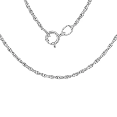 Image of Carissima Gold Women&#039;s 9 ct White 0.6 mm Prince of Wales Chain Necklace Length 46 cm/18 Inch