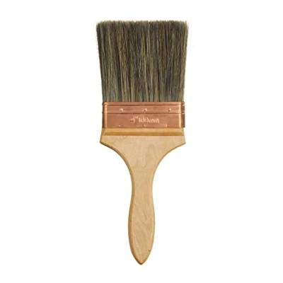 Image of ProDec 4 inch Pure Bristle Trade Professional Wall Brush for Fast Painting with Emulsion Paints on Walls and Ceilings as a Splash Plastering, 4&quot; 100mm