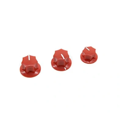 Image of KIAISH Set of 3 Red Brass Insert USA Spec 1/4&quot; Large and Small Knobs Bass for Jazz J