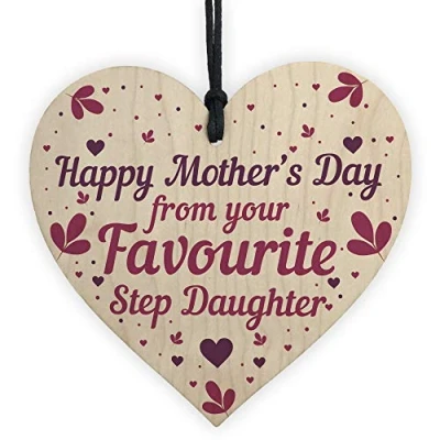 Image of RED OCEAN Funny Mothers Day Card From Step Daughter Mum Gifts Keepsake
