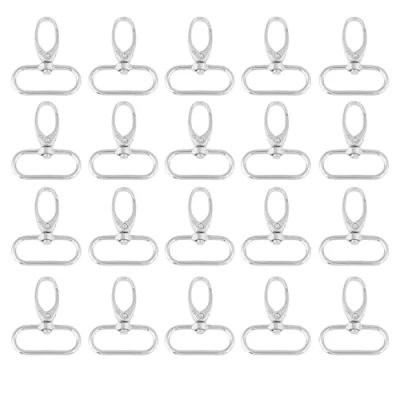 Image of 20Pcs 32mm Jewellery Clasps, Zinc Alloy Swivel Keyrings Clasps Lobster Trigger Snap Hooks with D Ring forJewelry Finding Bag Pet Leashes Ropes (32mm)