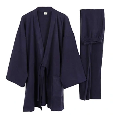 Image of un brand Men&#039;s Japanese Kimono Velvet Pajamas Suit Plus Size Zen Clothing Taoist (Size L, C)