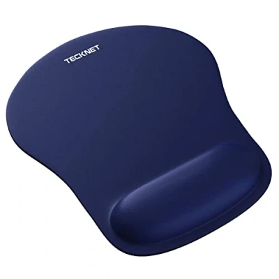 Image of TECKNET Mouse Mat with Memory Foam Rest Non Slip Rubber Base Special Textured Water Resistant Surface