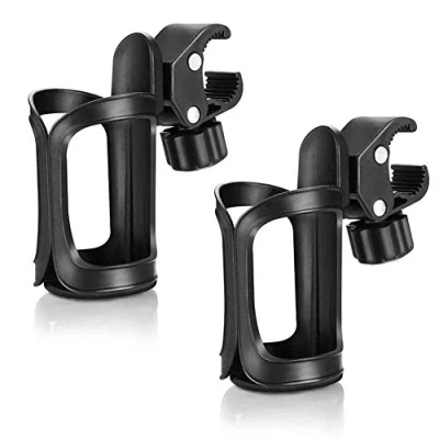 Image of JollyJelly Upgrade Bike Cup Holder 2 Pack Baby Stroller Bottle Holders 360 Degrees Rotation Anti slip Fast Dismounting Drink for Pushchair Bicycle Wheelchair Motorcycle