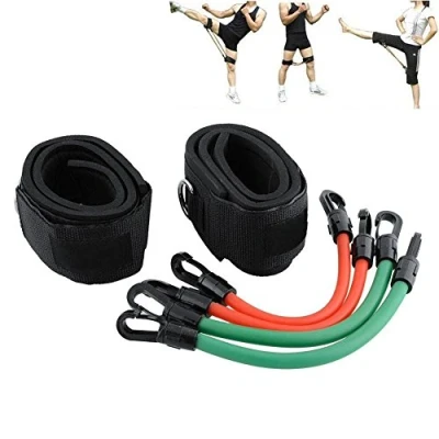 Image of HemeraPhit Leg Thigh Latex Resistance Band Gym Yoga Exercise Strong Tube Ankle Straps Pilates Workout Fitness Equipment (Set of 6)