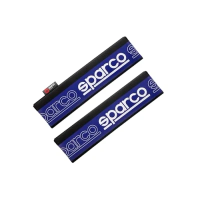 Image of Sparco Set of 2 New SPC Belt Pads Black/Blue Universal