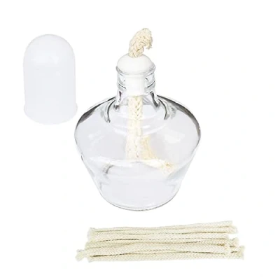 Image of Lotatheta Alcohol Lamp Burner 150 ml Glass Heating for Lab Equipment Science + 10 pcs Wicks Replacement
