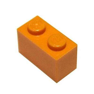 Image of LEGO Parts and Pieces: Orange (Bright Orange) 1x2 Brick x100