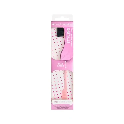 Image of Brushworks Edge Brush &amp; Comb Pink